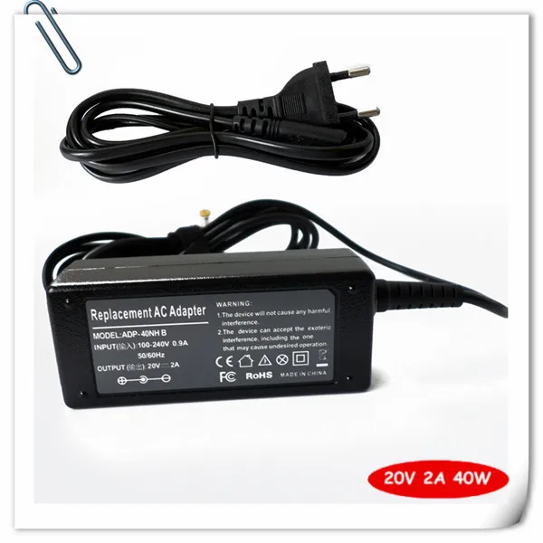 AC Adapter 20V 2A 40W for Lenovo IdeaPad S9 S10 S12 S9e S10-2 S100 S205 MSI Power Supply Cord Battery Charger
AC Adapter 20V 2A 40W for Lenovo IdeaPad S9 S10 S12 S9e S10-2 S100 S205 MSI Power Supply Cord Battery Charger