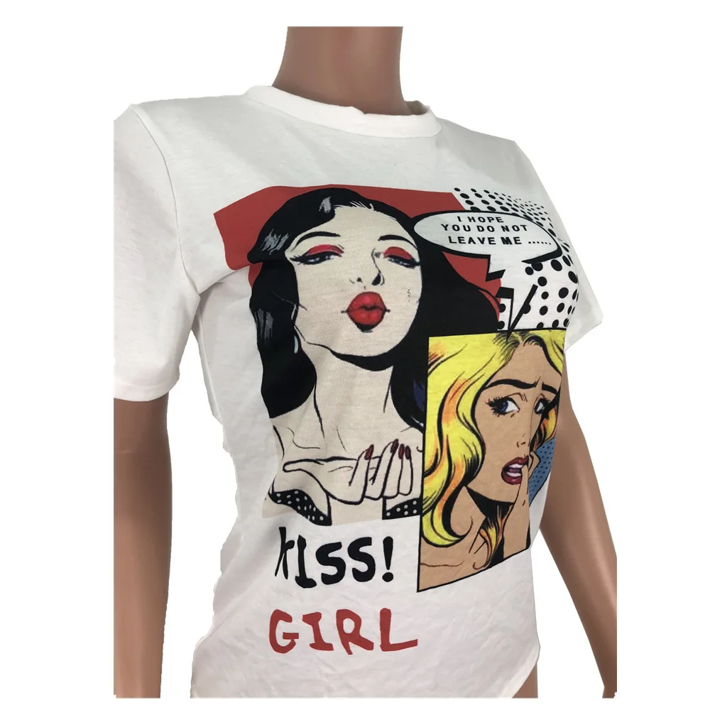 O-neck Short Sleeve T Shirt fashion Summer Street Clothing Character Print Women Casual Tops Tees Plus Size
O-neck Short Sleeve T Shirt fashion Summer Street Clothing Character Print Women Casual Tops Tees Plus Size