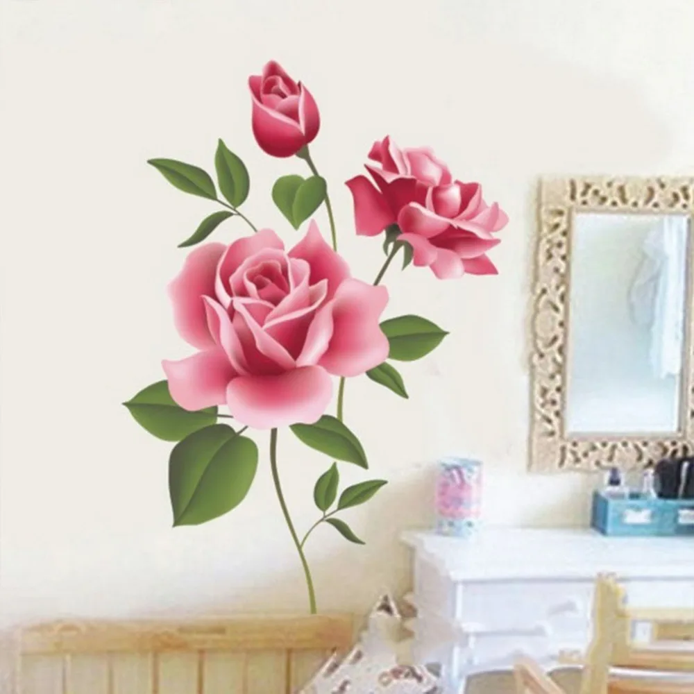 2020 Arrical наклейки декорации дом Романтическая любовь роза цветок Съемные 3D