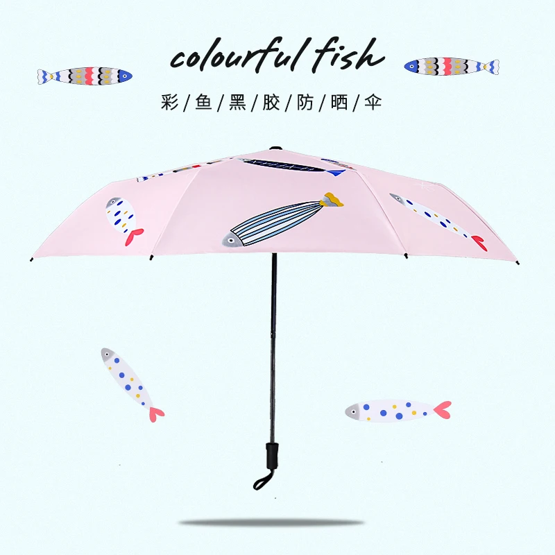 Fish Umbrell Black Coating Women Rain Umbrella Summer Protect Sun Parasol Student Girlfriend Bag Fashion Umbrella
Fish Umbrell Black Coating Women Rain Umbrella Summer Protect Sun Parasol Student Girlfriend Bag Fashion Umbrella
