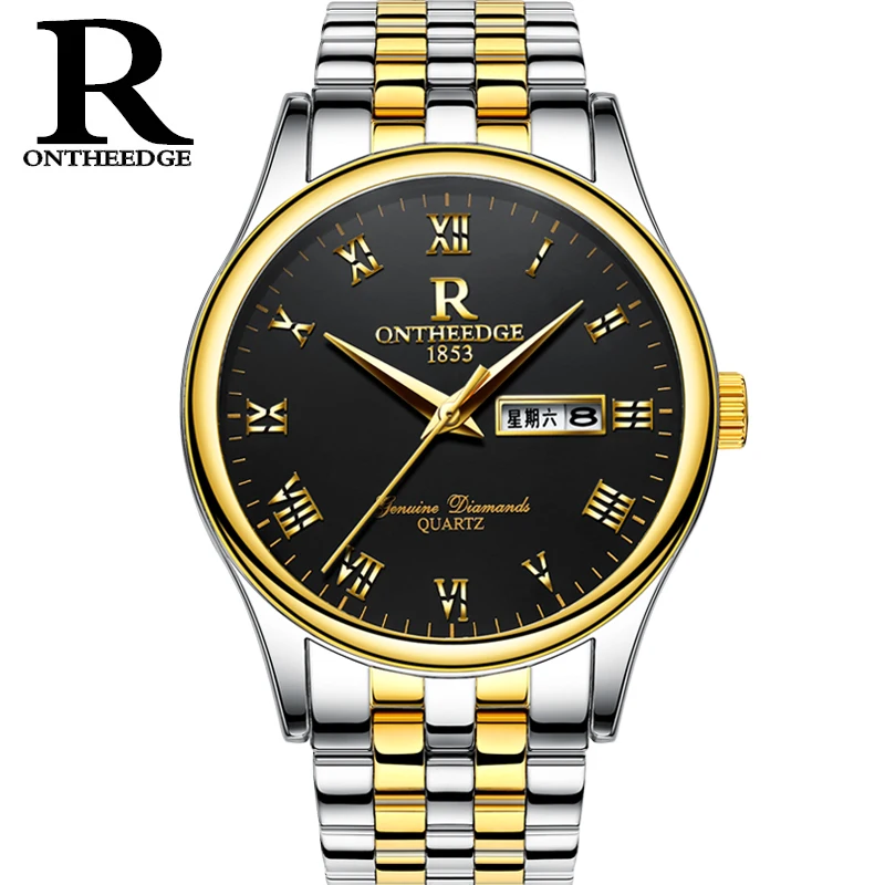 Luxury Brand ONTHEEDGE Gold Zegarek Five links Stainless Steel two tone IP Vacuum Plating Mens New Clock Classic Watch
Luxury Brand ONTHEEDGE Gold Zegarek Five links Stainless Steel two tone IP Vacuum Plating Mens New Clock Classic Watch