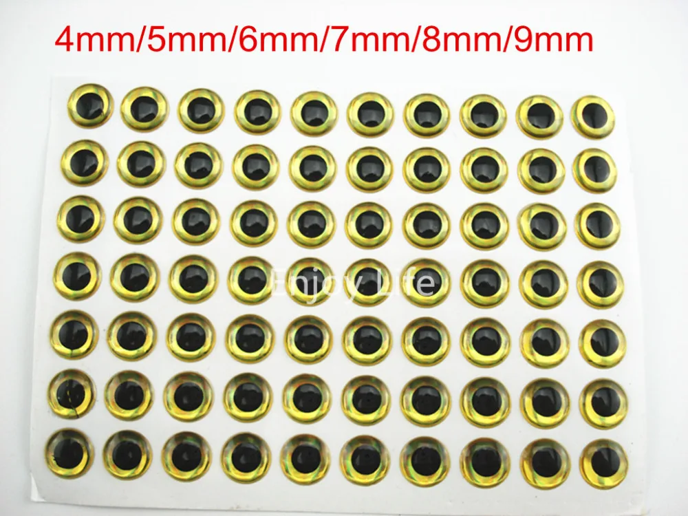 200Pcs*4mm/5mm/6mm/7mm/8mm/9mm Golden 3D Holographic Fishing Lure Eyes, Fly Tying, Jig, Lure Baits Making
200Pcs*4mm/5mm/6mm/7mm/8mm/9mm Golden 3D Holographic Fishing Lure Eyes, Fly Tying, Jig, Lure Baits Making