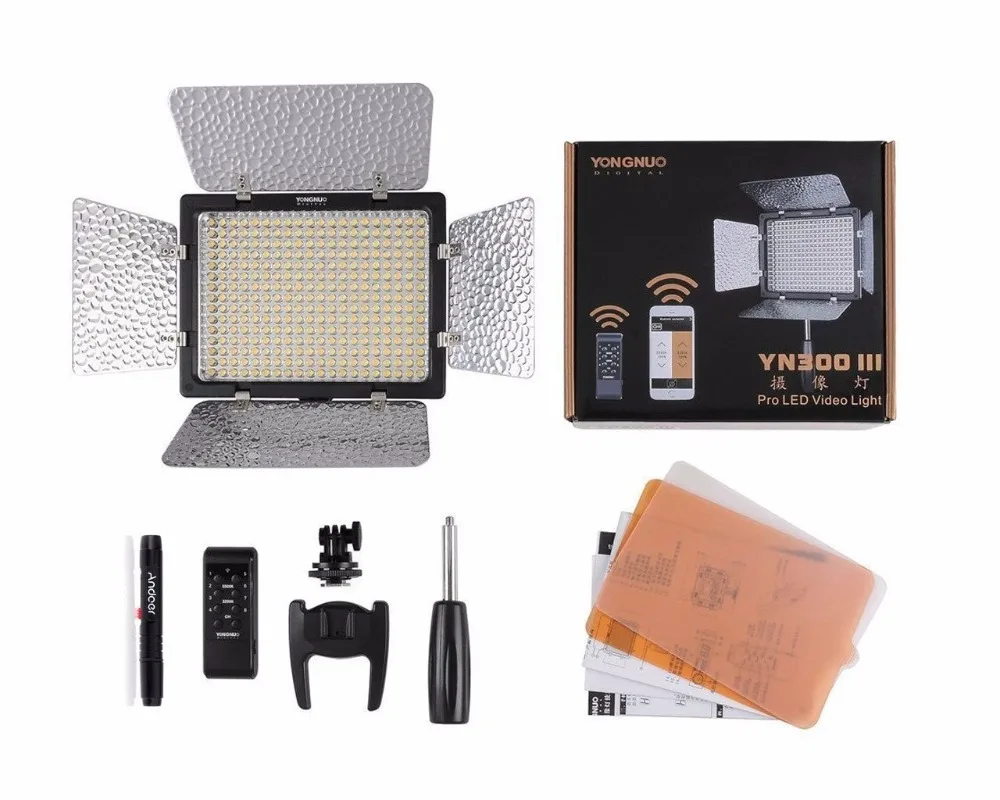 Фото Yongnuo YN300 III YN 300 Pro LED видео свет для Canon Nikon Pentax Olympus Panasonic JVC|light for canon|led video lightvideo light |