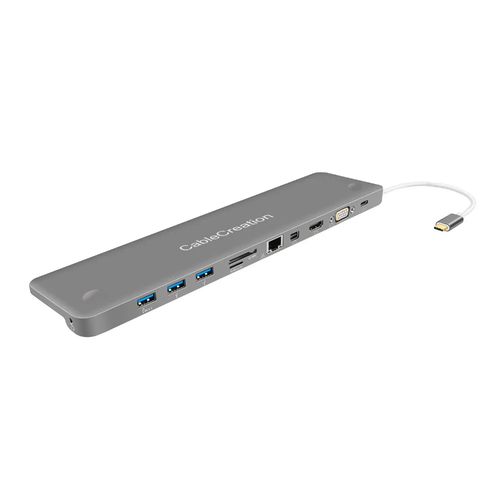 Многопортовый адаптер типа C 4K Совместимость с кабелем Thunderbolt 3 USB к 0/HDMI/VGA/Mini