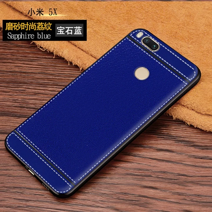 For Xiaomi A1 Case Mi Leather Texture Soft Silicone TPU Cover Mi5X MiA1 Coque capinha etui | Мобильные телефоны и