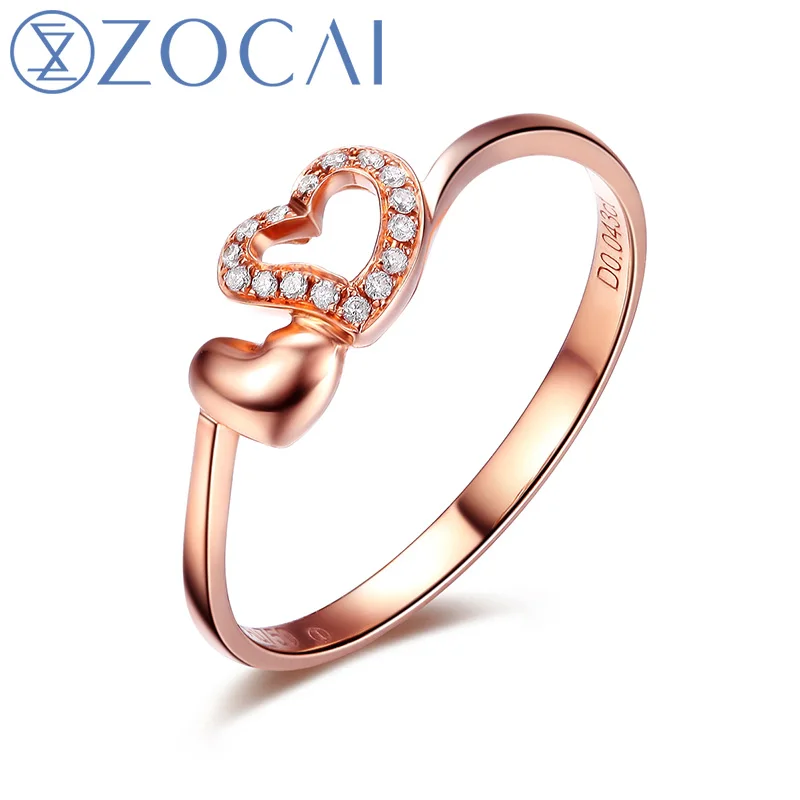 ZOCAI кольцо в форме сердца 0,05 карата натуральный настоящий бриллиант 18K розовое золото кольцо ювелирные изделия W05344
ZOCAI кольцо в форме сердца 0,05 карата натуральный настоящий бриллиант 18K розовое золото кольцо ювелирные изделия W05344