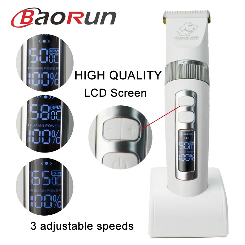 Baorun P9 Clipper товары для собак Professional ЖК дисплей экран Pet кусачки кошек Электрические