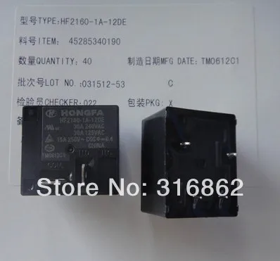 HF2160-1A-12DE HF2160 30A250VAC T91 10 шт./лот 12 В реле, бесплатная доставка, диодный модуль транзистора, комплект электронных компонентов
HF2160-1A-12DE HF2160 30A250VAC T91 10 шт./лот 12 В реле, бесплатная доставка, диодный модуль транзистора, комплект электронных компонентов