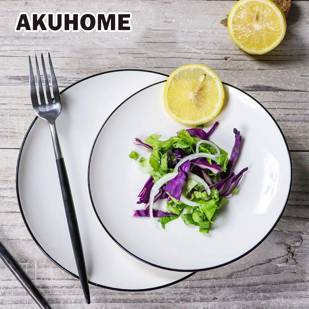 Simple European Style Ceramic Plate Black Stripe China Bone Soup Plate 4 6 7 8 10 Inch Fish Plate
Simple European Style Ceramic Plate Black Stripe China Bone Soup Plate 4 6 7 8 10 Inch Fish Plate