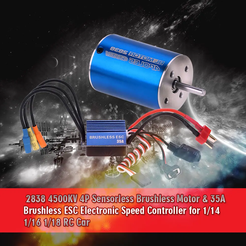 2838 4500KV 4P безсенсорный бесщеточный двигатель и 35A бесщеточный электронный регулятор скорости ESC для 1/14 1/16 1/18 радиоуправляемых автомобильных ...
2838 4500KV 4P безсенсорный бесщеточный двигатель и 35A бесщеточный электронный регулятор скорости ESC для 1/14 1/16 1/18 радиоуправляемых автомобильных ...