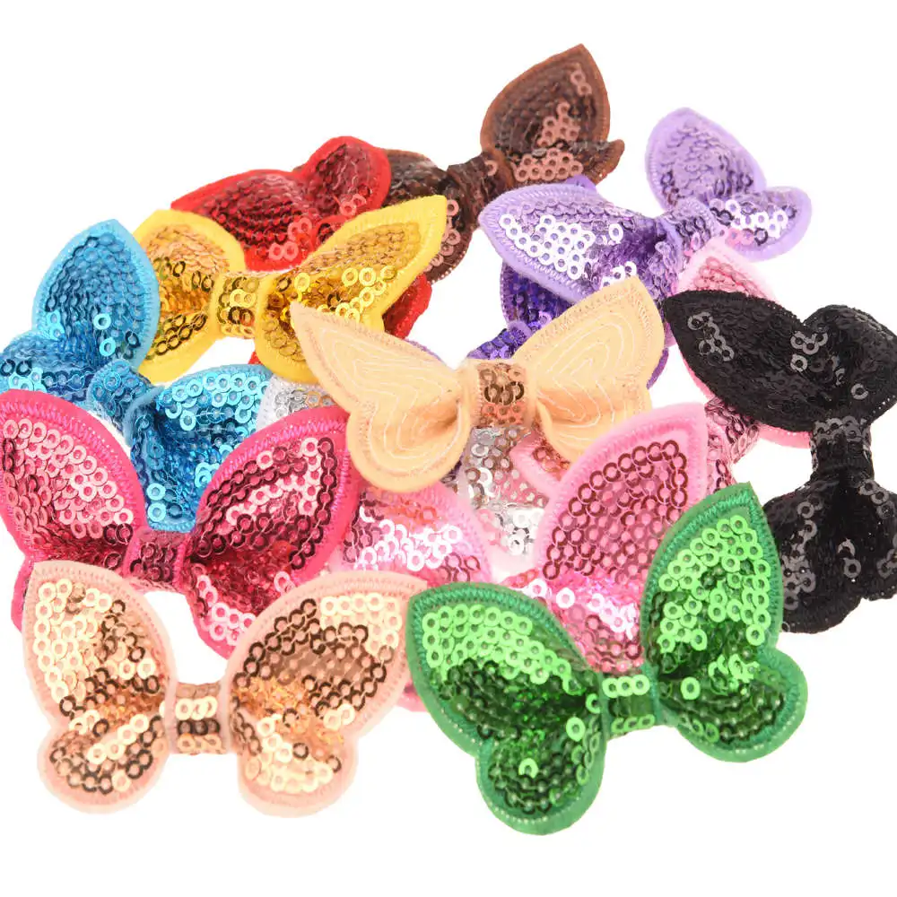 14 шт. банты с блестками и вышивкой бант для волос|hair accessories|newborn hair accessoriessequin bows |