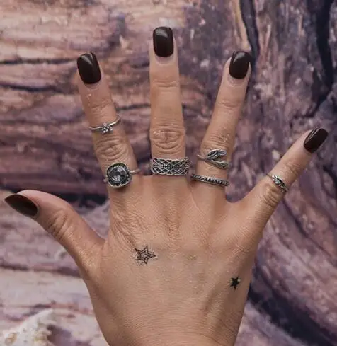 Bovvvsky JEWELS Серебряный лист с микро проложенным высоким панк костяшки полированные
