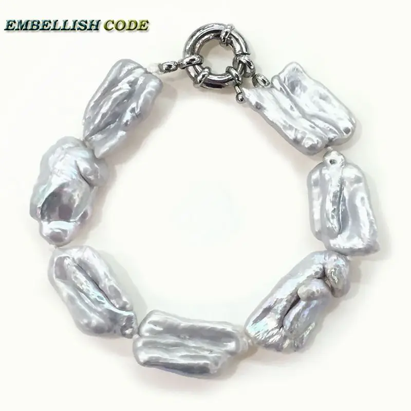 NEW irregular Rectangle shape baroque pearl bracelet gray grey bangle natural real freshwater pearls fine jewelry for women girl
NEW irregular Rectangle shape baroque pearl bracelet gray grey bangle natural real freshwater pearls fine jewelry for women girl
