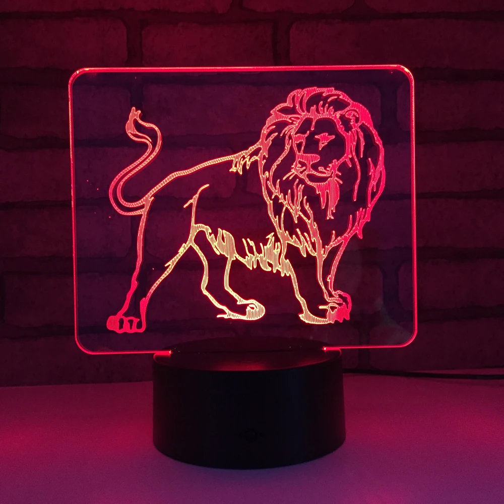 Lion 3D LED RGB Night Light 7 Color Change Desk Light Action Figures 1817 Boys Girls Christmas Toys
Lion 3D LED RGB Night Light 7 Color Change Desk Light Action Figures 1817 Boys Girls Christmas Toys