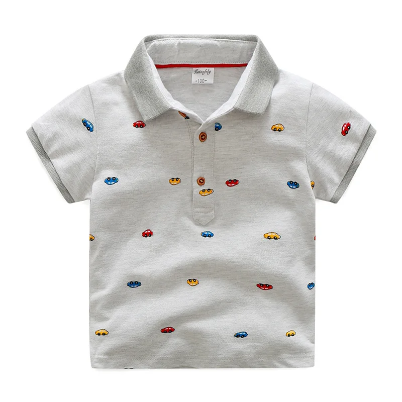 Лето 2018 детские топы для мальчиков мультяшная рубашка с коротким рукавом