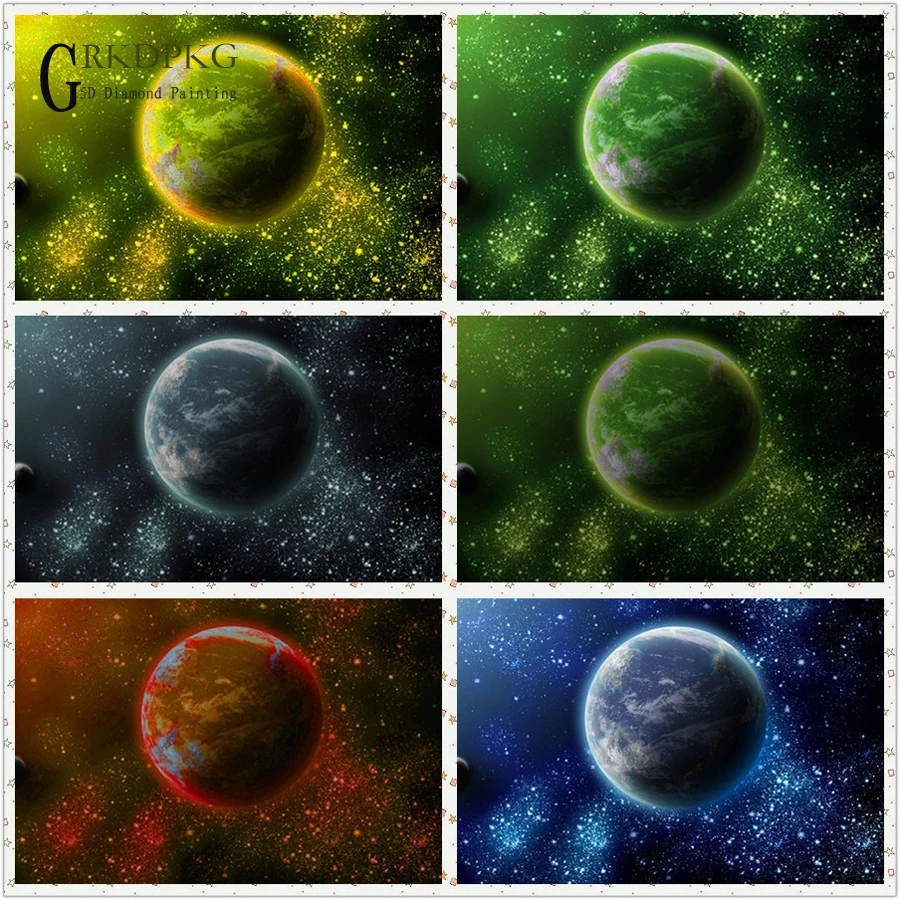 Алмазная картина 5D Planet universe DIY вышивка галактика Вышивка крестом фотографии