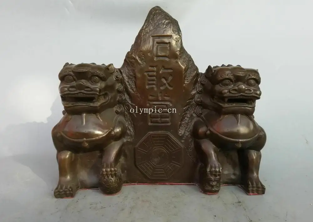 11''bronze folk home fengshui exorcise evil spirits Eight Diagrams foo dogs lion
11''bronze folk home fengshui exorcise evil spirits Eight Diagrams foo dogs lion