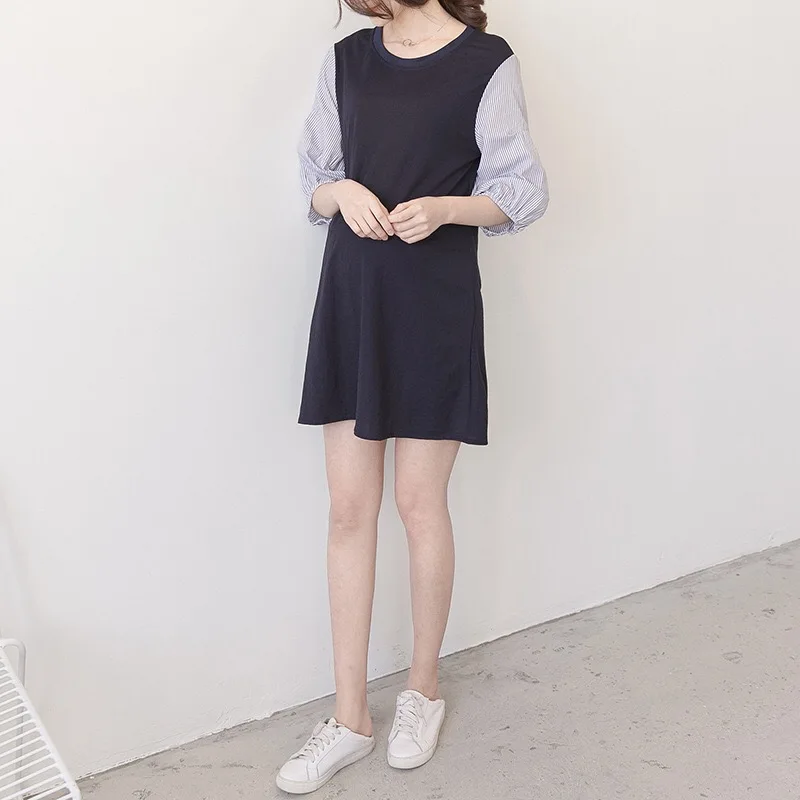 Pregnant Woman Causal Dress Maternity Clothing Stripe Half Sleeve Splicing Cotton T-shirt Dress For Pregnant Woman
Pregnant Woman Causal Dress Maternity Clothing Stripe Half Sleeve Splicing Cotton T-shirt Dress For Pregnant Woman