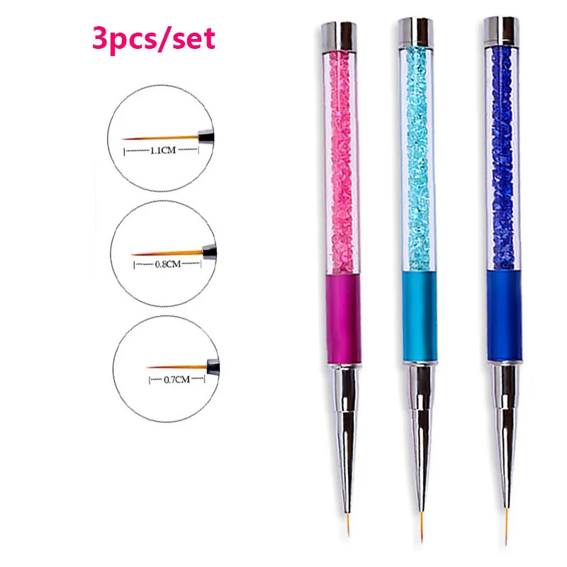 3pcs/set Nail Art Liner Painting Pen 3D Tips DIY Crystal UV Gel Brushes Drawing Kit Flower Line Grid French Design Manicure Tool
3pcs/set Nail Art Liner Painting Pen 3D Tips DIY Crystal UV Gel Brushes Drawing Kit Flower Line Grid French Design Manicure Tool