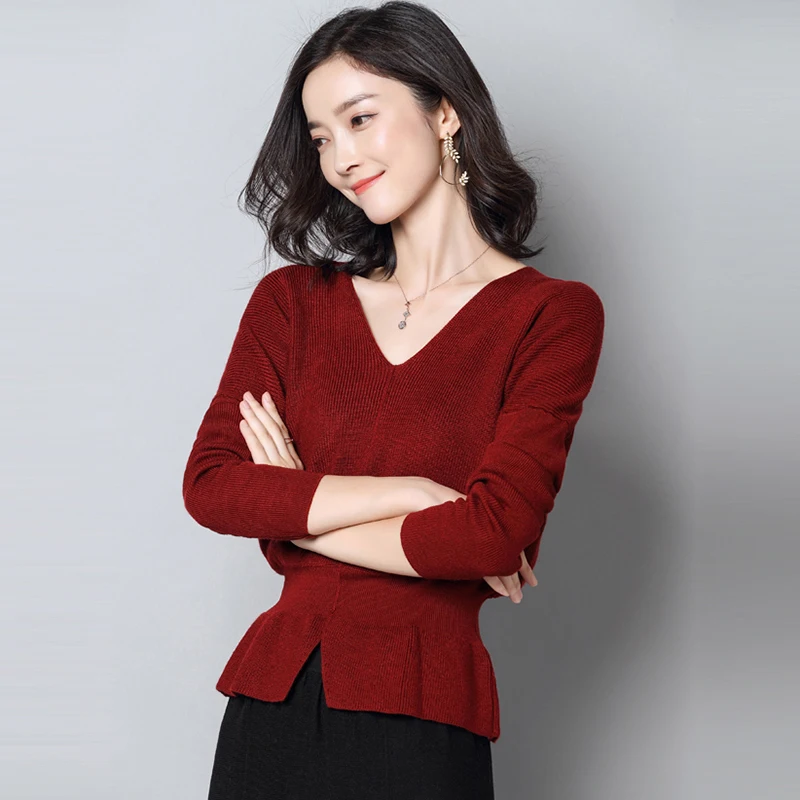 2018 New Winter V-neck Sweaters Fashion Short Knitted Long Sleeve Sweater Tops Women Solid Color Pullovers Sweaters FP1352
2018 New Winter V-neck Sweaters Fashion Short Knitted Long Sleeve Sweater Tops Women Solid Color Pullovers Sweaters FP1352