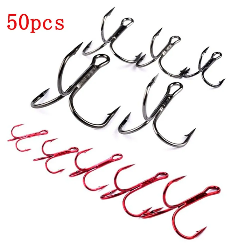 50pc/set 2/4/6/8/10/# Fishing Hooks High Carbon Steel Treble Hooks Fishing Tackle Silver/Red Fish Hook
50pc/set 2/4/6/8/10/# Fishing Hooks High Carbon Steel Treble Hooks Fishing Tackle Silver/Red Fish Hook
