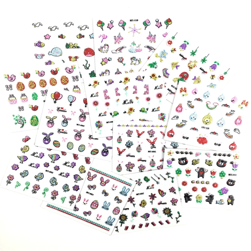 New 3D waterproof glitter girls sticker decals imitiaon easter bunny chicken bird and flowers DIY nail art decoration tools gift
New 3D waterproof glitter girls sticker decals imitiaon easter bunny chicken bird and flowers DIY nail art decoration tools gift