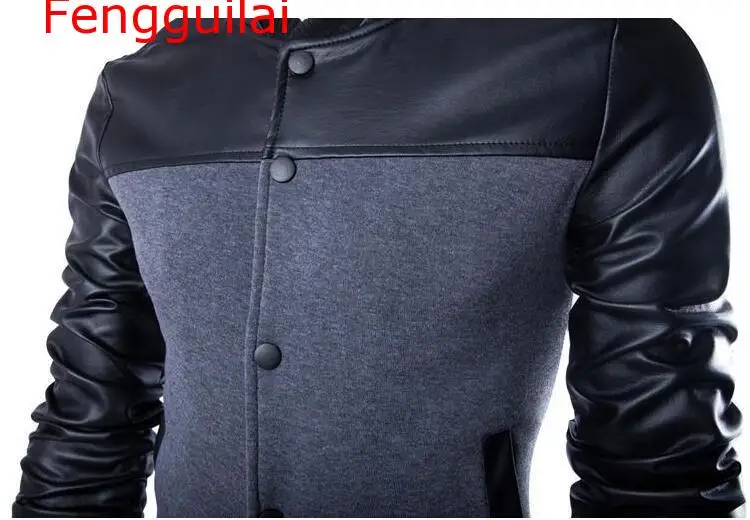 Fengguilai Autumn 2020 Arrival Mens Stand Collar Knit Body&PU Sleeve Jacket Slim Fit Mens Outwear Jacket Coat Rib Bottom
Fengguilai Autumn 2020 Arrival Mens Stand Collar Knit Body&PU Sleeve Jacket Slim Fit Mens Outwear Jacket Coat Rib Bottom