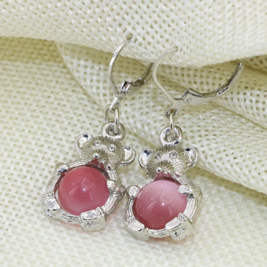 4 colors cat'eyes round beads inlay silver-color mouse drop dangle earrings for women original design jewelry 23*15mm B2665
4 colors cat'eyes round beads inlay silver-color mouse drop dangle earrings for women original design jewelry 23*15mm B2665