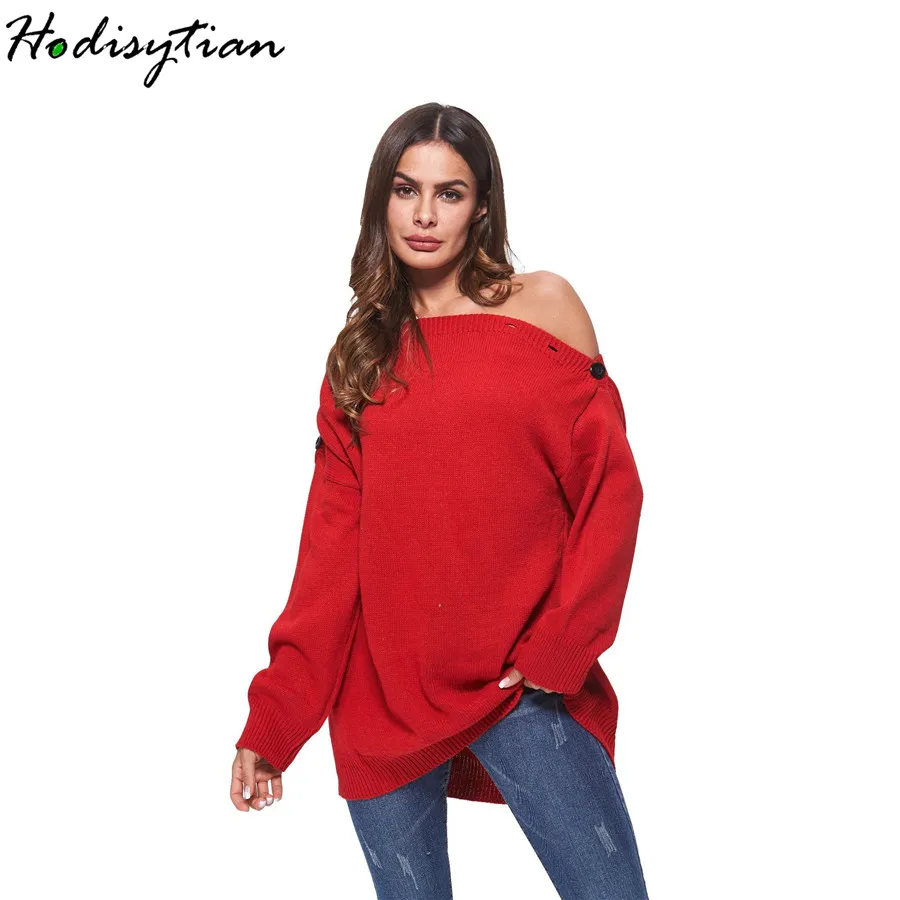 Hodisytian Ins Fashion Women Knitted Sweater Outerwear Slash neck Off Shoulder Casual Loose Tunic Female Sueter Mujer Oversize
Hodisytian Ins Fashion Women Knitted Sweater Outerwear Slash neck Off Shoulder Casual Loose Tunic Female Sueter Mujer Oversize