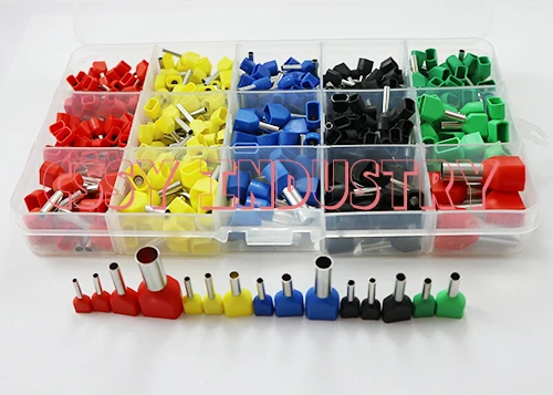 392pcs/set 11 size 5 color insulated twin cord end terminal suit cable 2*0.5-2*10mm2
392pcs/set 11 size 5 color insulated twin cord end terminal suit cable 2*0.5-2*10mm2