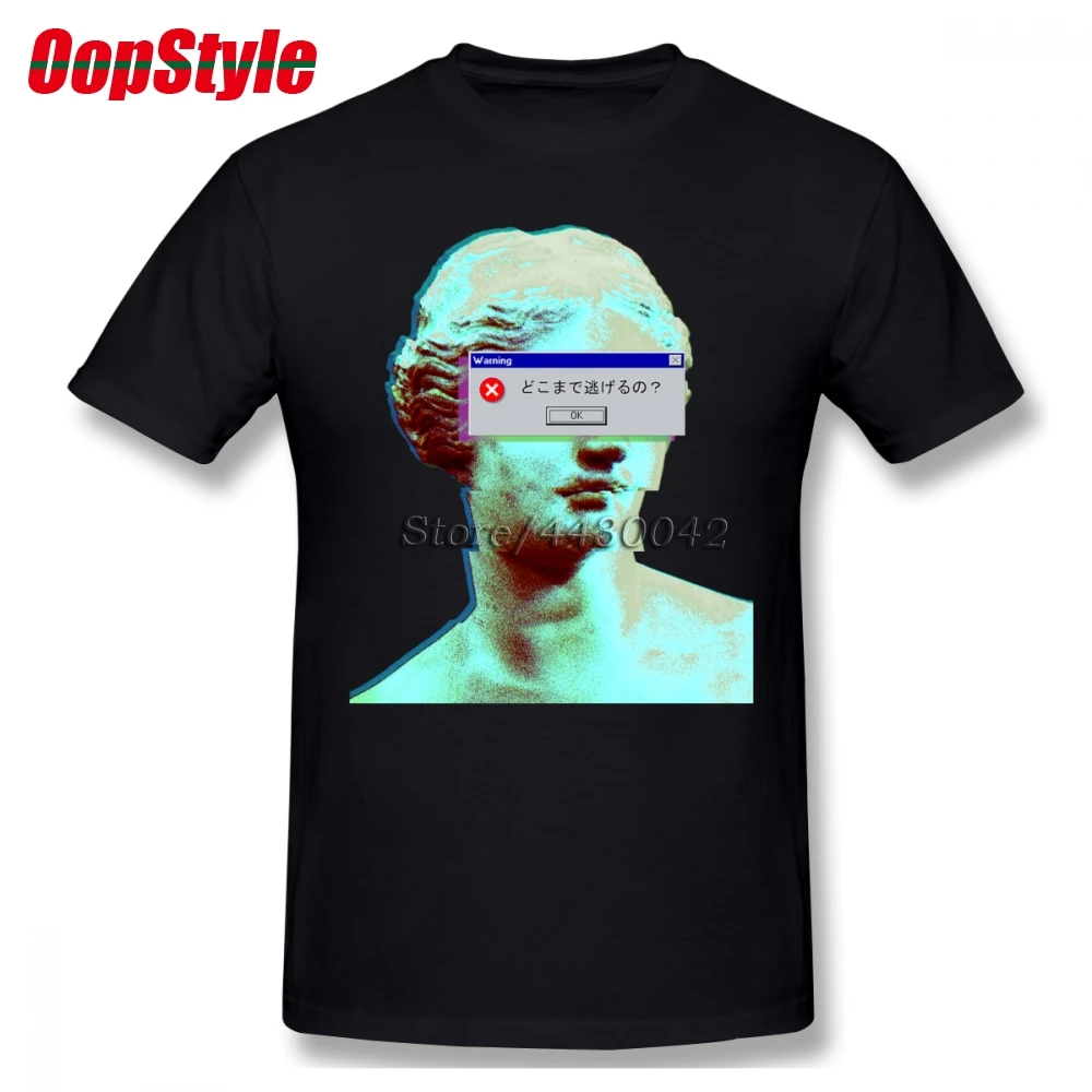 Мужская хлопковая футболка Vaporwave Blinded Window большие размеры 4XL 5XL 6XL Camiseta|Мужские