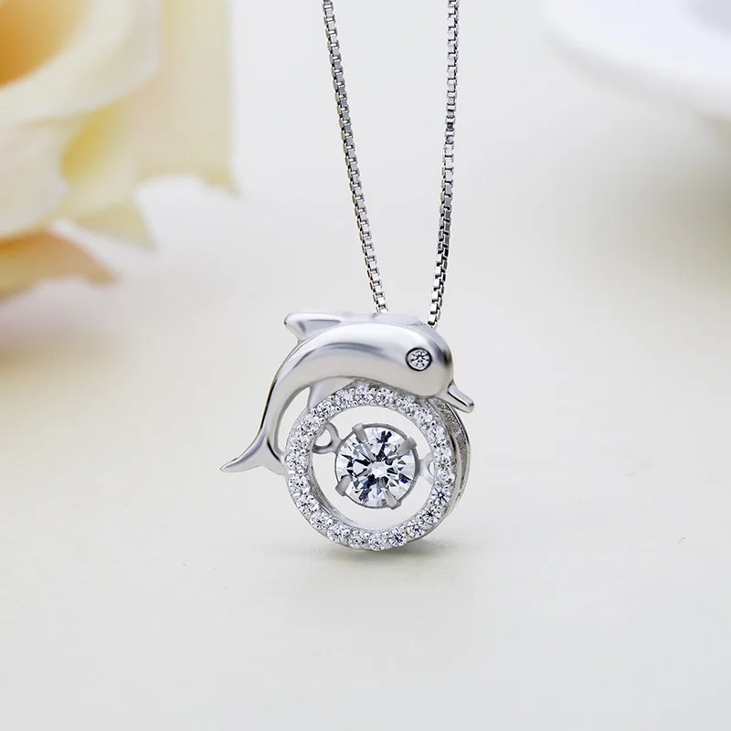 Sterling Silver Necklace Moving Dolphin Pendant Women Animal Jewelry Zircon Carbon Pendant Chain 18K Gold Plated Box Chain 925
Sterling Silver Necklace Moving Dolphin Pendant Women Animal Jewelry Zircon Carbon Pendant Chain 18K Gold Plated Box Chain 925
