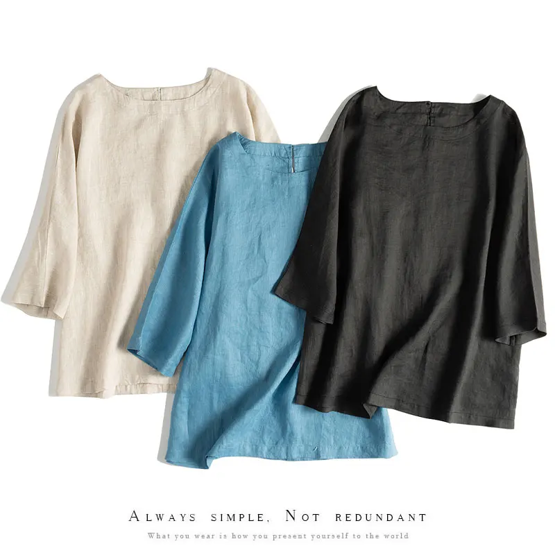 Summer Women Casual Loose All-match Basic Japanese Style Soft Comfortable Pullover 14*14 Linen Shirts/Blouses
Summer Women Casual Loose All-match Basic Japanese Style Soft Comfortable Pullover 14*14 Linen Shirts/Blouses