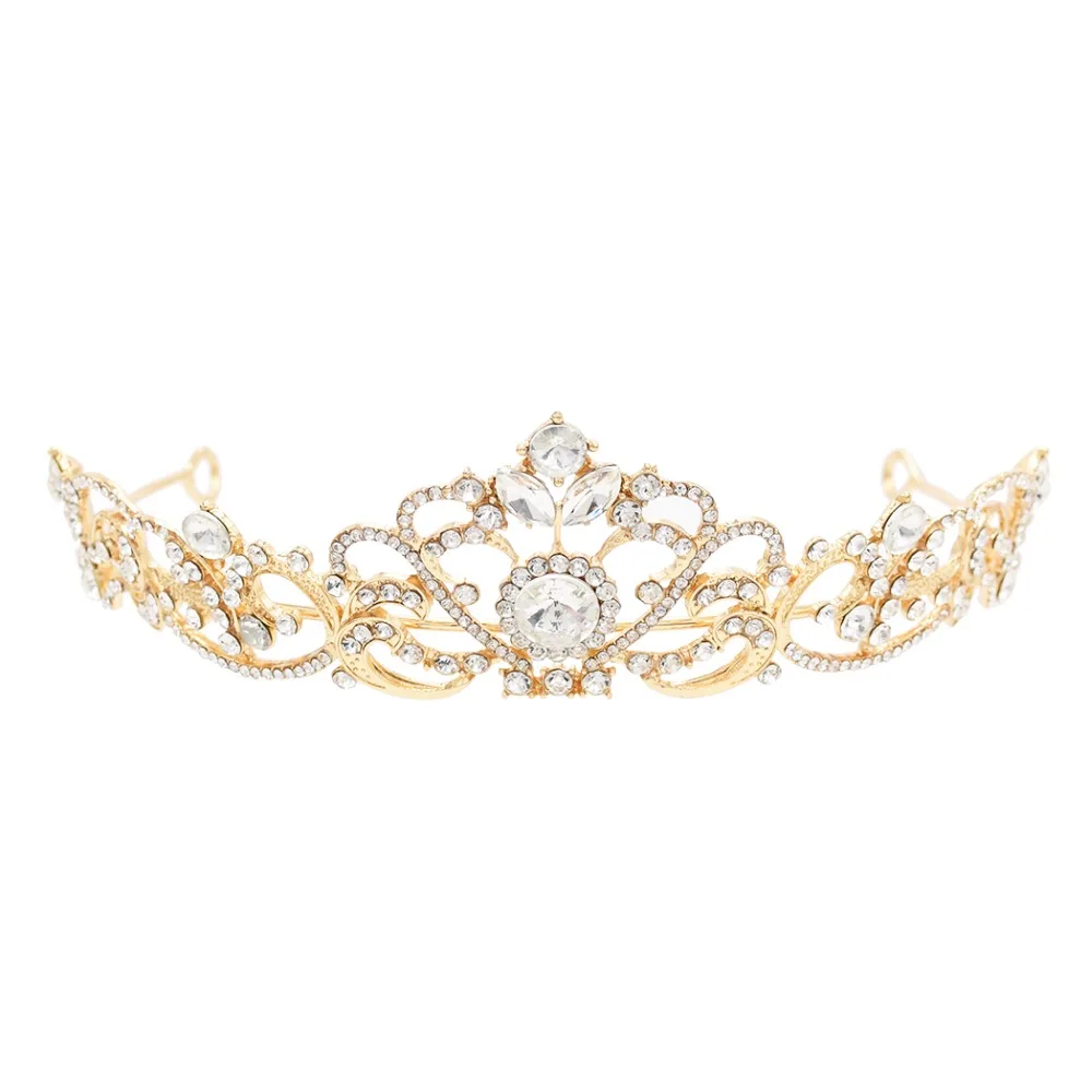 European Baroque Vintage Gold Rhinestone Princess Crown Wedding Prom Tiara Headband Bridal Hair Piece Accessories coroa de noiva
European Baroque Vintage Gold Rhinestone Princess Crown Wedding Prom Tiara Headband Bridal Hair Piece Accessories coroa de noiva