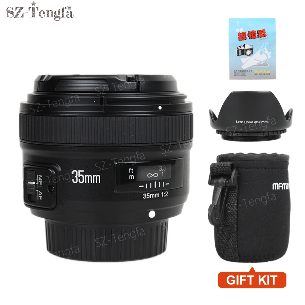 Объектив Yongnuo YN35mm F2 широкоугольный объектив с большой диафрагмой фиксированным