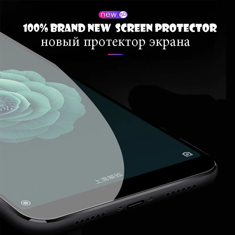 

5D Tempered Glass for Xiaomi PocophoneF1 Mi8 8SE MIX2 6 6X 5X Note 3 Full Cover Screen Protector For Redmi 4X 6A Note5 Plus Film