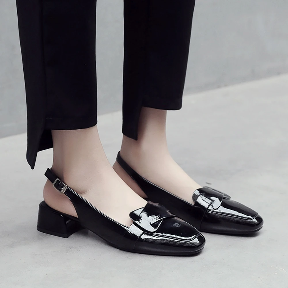 FOREADA Women Shoes High Heels Patent Leather Buckle Thick Heels Slingbacks Shoes Bow Square Toe Female Pumps Red Big Size 33-43
FOREADA Women Shoes High Heels Patent Leather Buckle Thick Heels Slingbacks Shoes Bow Square Toe Female Pumps Red Big Size 33-43