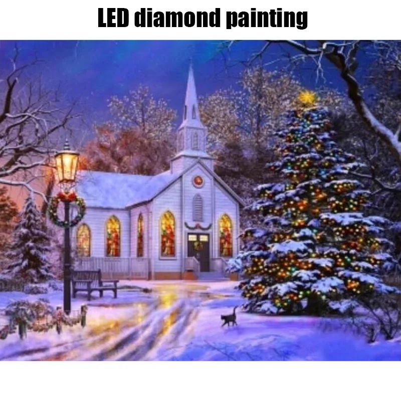 LED Light Full Round Drill 5D DIY Diamond Painting 40x50cm Winter Winter Snow House Christmas Tree Decoration
LED Light Full Round Drill 5D DIY Diamond Painting 40x50cm Winter Winter Snow House Christmas Tree Decoration