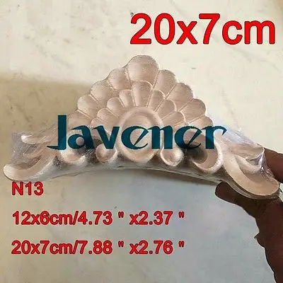 Длинная деревянная резная аппликация N13 20x7 см Неокрашенная рама дверная наклейка