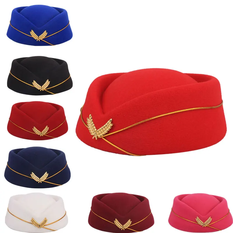 Halloween Party Cosplay Cap Wool Felt Air Hostesses Beret Hat Base Cap Airline Stewardess Sexy Formal Uniform Hat Caps Roll play
Halloween Party Cosplay Cap Wool Felt Air Hostesses Beret Hat Base Cap Airline Stewardess Sexy Formal Uniform Hat Caps Roll play
