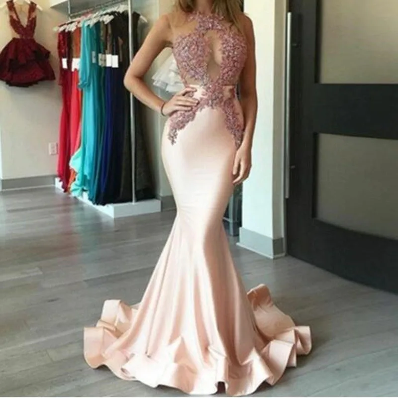 New Elegant Applique Beaded Evening Party Dresses 2019 Pink Sexy Halter Mermaid Women Long Prom Gowns Custom Made Fashion
New Elegant Applique Beaded Evening Party Dresses 2019 Pink Sexy Halter Mermaid Women Long Prom Gowns Custom Made Fashion