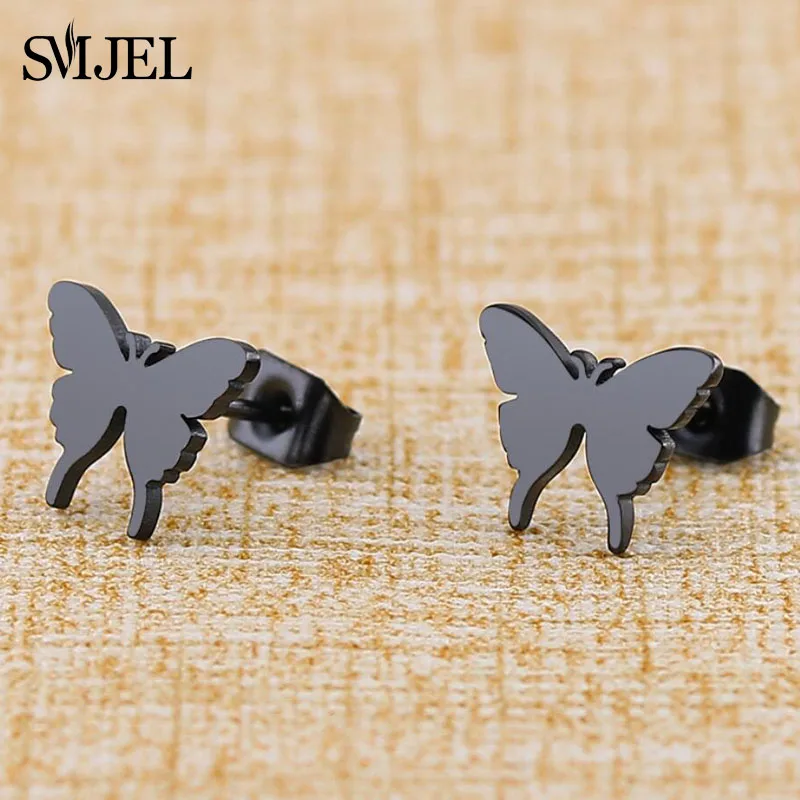 Женские серьги-бабочки SMJEL, новые черные серьги-гвоздики из нержавеющей стали, Ювелирное Украшение
Женские серьги-бабочки SMJEL, новые черные серьги-гвоздики из нержавеющей стали, Ювелирное Украшение