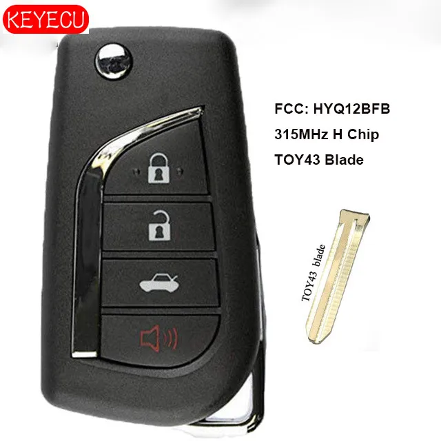Запасной дистанционный ключ Keyecu с 4 кнопками, H-образный чип для Toyota Camry 2018 TOY43 - FCC: HYQ12BFB
Запасной дистанционный ключ Keyecu с 4 кнопками, H-образный чип для Toyota Camry 2018 TOY43 - FCC: HYQ12BFB