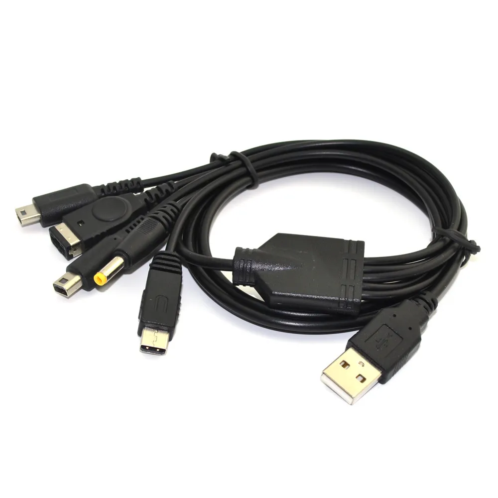Сменный зарядный кабель USB для SP/psp/NDSL/3DS/WII U 5 в 1 провод игровой линии 2 м кабели 100
