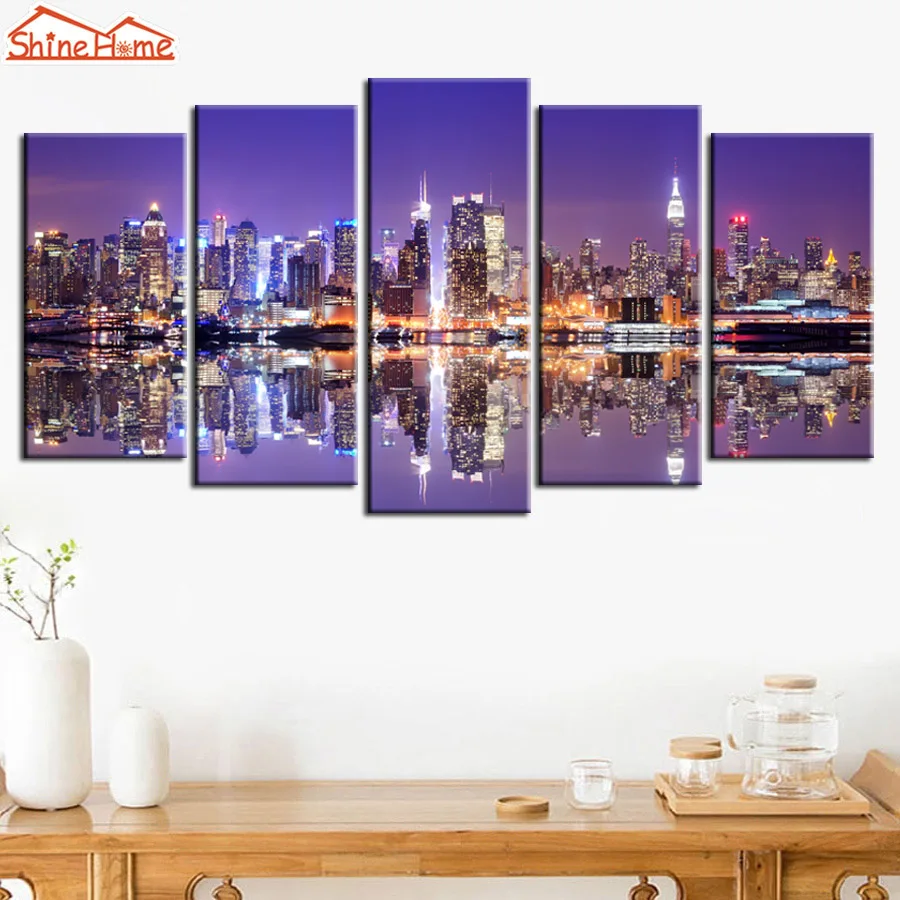 ShineHome-5pcs Настенная картина на холсте, Нью-Йорк, Манхэттен, ночная картина, Модульная картина, домашний декор, для гостиной
ShineHome-5pcs Настенная картина на холсте, Нью-Йорк, Манхэттен, ночная картина, Модульная картина, домашний декор, для гостиной