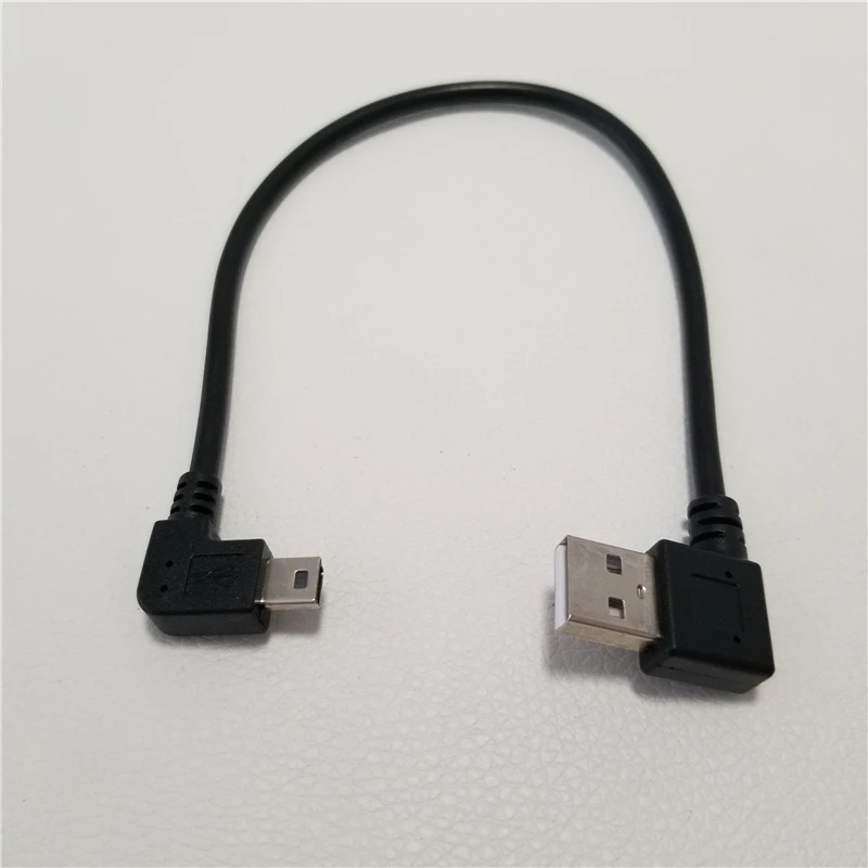 90 Degree Right Angle USB 2.0 to Left Mini Male Connector Cable 28cm|angle mini usb|right angle usbusb degree |
