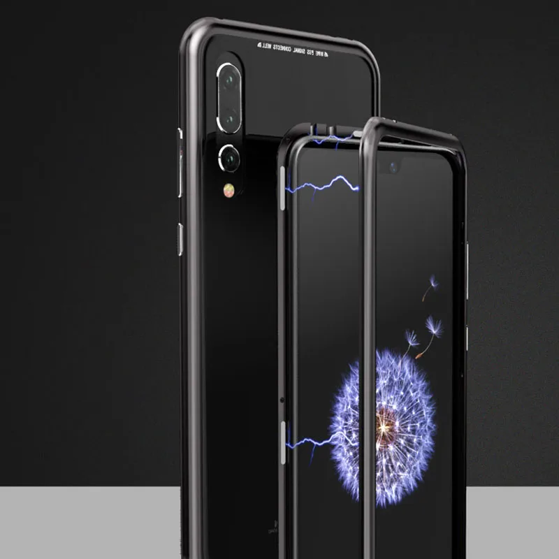 Магнитная Адсорбция для Huawei p20 Pro Чехол закаленное стекло 9h + Встроенный магнит