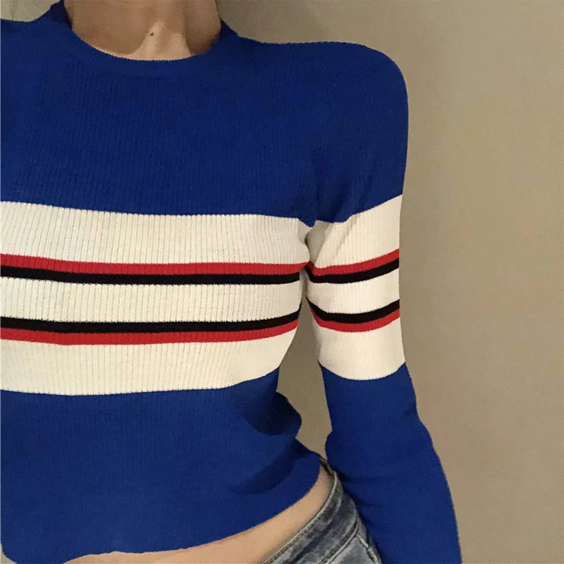 Vangull Women Knitted Sweater Spring New Retro Long Sleeve Striped Pullover 2019 Autumn Casual Elasticity O-neck Short Sweater
Vangull Women Knitted Sweater Spring New Retro Long Sleeve Striped Pullover 2019 Autumn Casual Elasticity O-neck Short Sweater