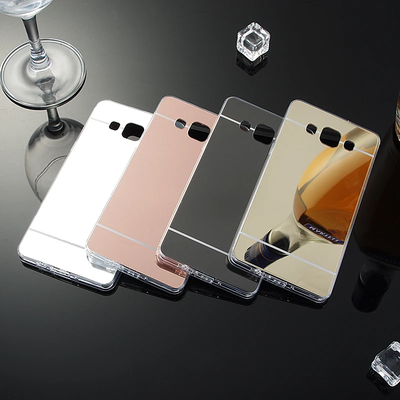 Фото Розовое золото телефон чехлы для Samsung Galaxy A5 Зеркало чехол силиконовый A500H A500F Galalxy