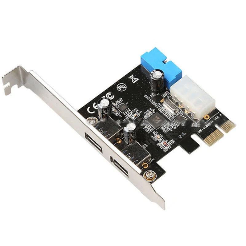 PCI Express USB 3.0 2 Ports Front Panel with 4-Pin & 20 Pin Control Card Adapter For Digital Camera Printer External CD/DVD
PCI Express USB 3.0 2 Ports Front Panel with 4-Pin & 20 Pin Control Card Adapter For Digital Camera Printer External CD/DVD